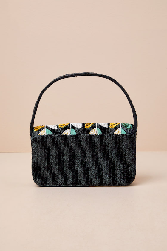 LULUS LOUELLEN BLACK MULTI BEADED HANDBAG