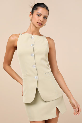 Polished Influence Light Green High-Rise Mini Skirt 2