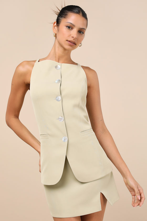 Polished Influence Light Green High-Rise Mini Skirt 2