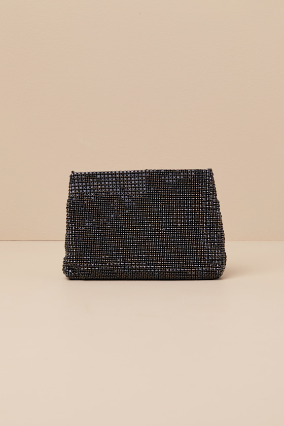 Dolce Vita Isabella Black Rhinestone Bow Clutch In Black