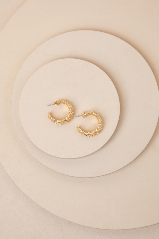Shop Lulus Elevated Tradition Gold Textured Hoop Earrings