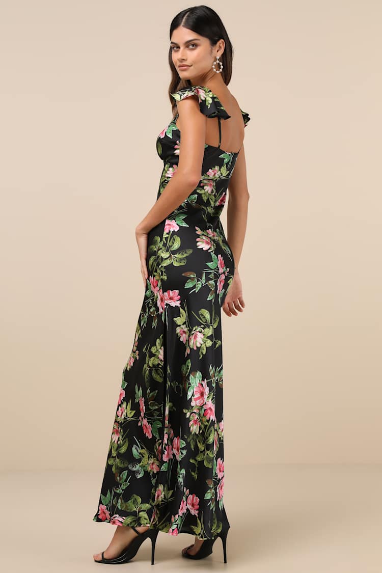 chinese dress ladies Baltic Born Womens Montaigne Ruffle Maxi Dress | Rose Floral main image 1