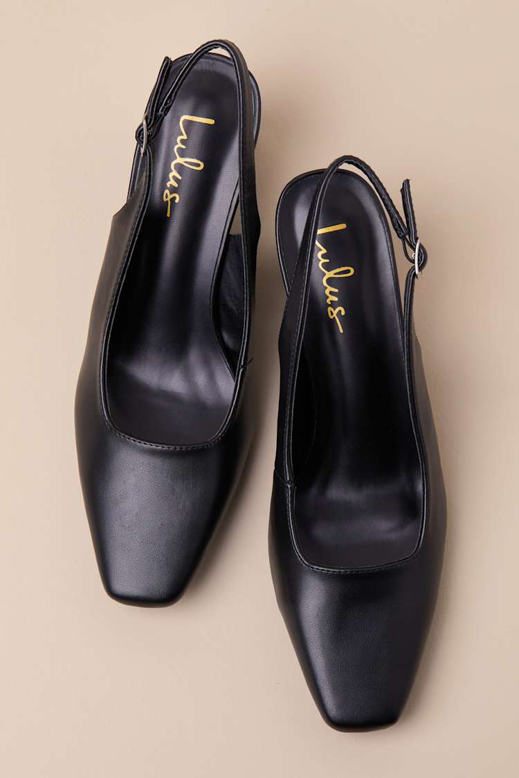 Whitlee Black Slingback Pumps