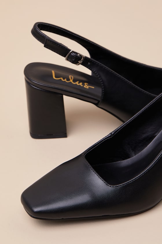 Lulus Sadia Black Pointed-toe Slingback Pumps In Black