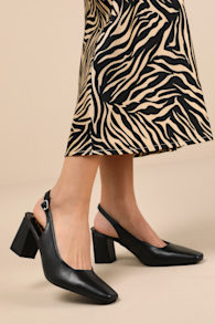 Whitlee Black Slingback Pumps