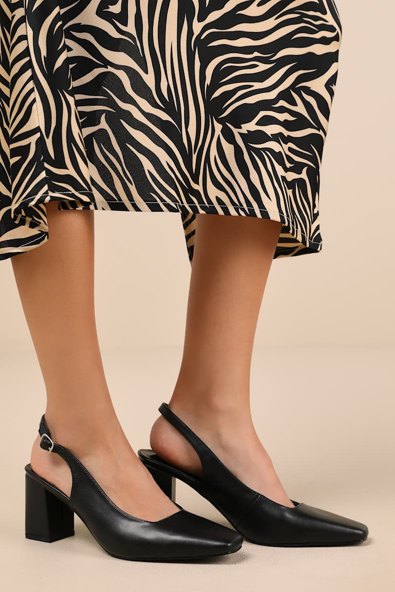 Whitlee Black Slingback Pumps