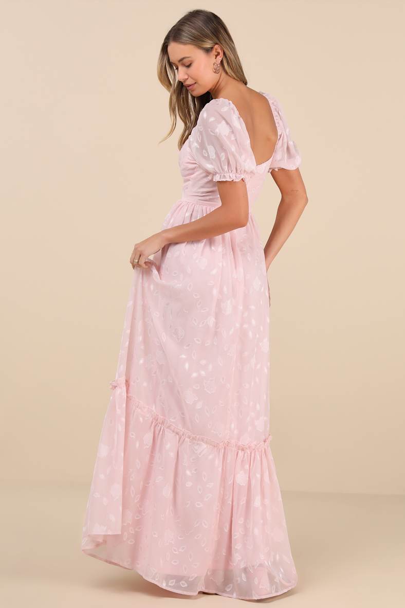 Phenomenal Sweetness Pink Floral Burnout Bustier Maxi Dress