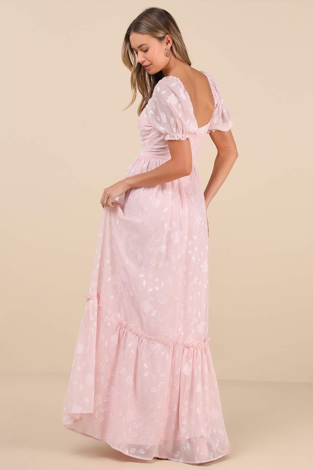 Phenomenal Sweetness Pink Floral Burnout Bustier Maxi Dress