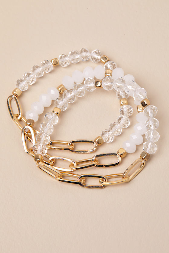 LULUS KOTOYO GOLD BEADED THREE-PIECE BRACELET SET