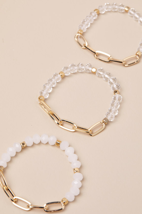 LULUS KOTOYO GOLD BEADED THREE-PIECE BRACELET SET