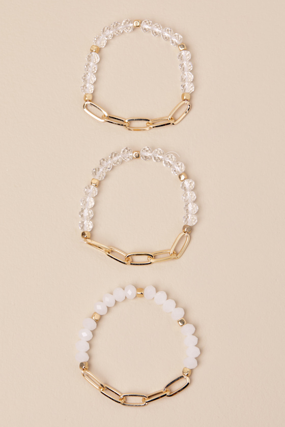LULUS KOTOYO GOLD BEADED THREE-PIECE BRACELET SET
