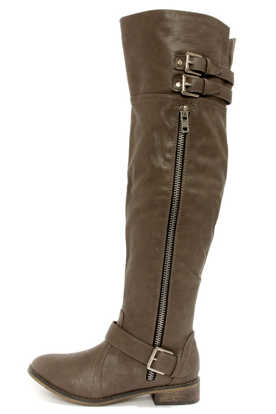Clayton 14 Gray Over the Knee Riding Boots