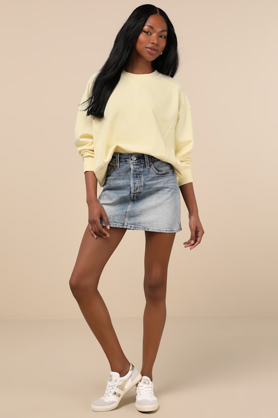 Lulus Darby Pale Yellow Pullover Sweatshirt In Yellow