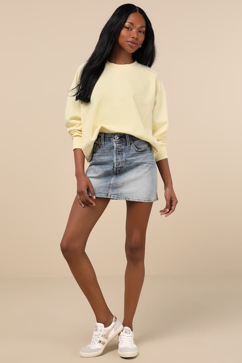 Darby Pale Yellow Pullover Sweatshirt