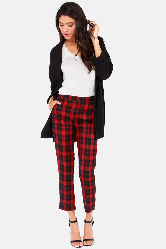 red pants with black stripe