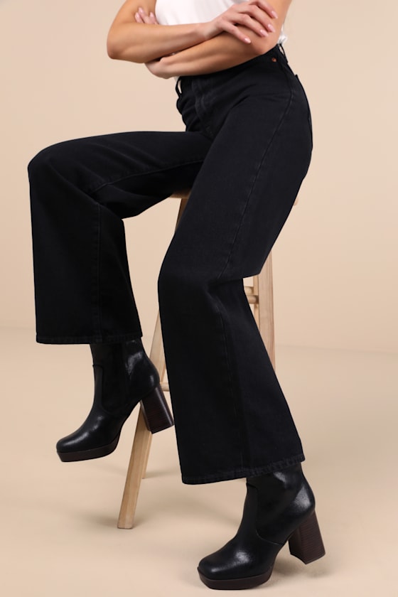 Corbinn Black Platform Ankle Booties 1