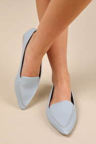 Emmy Dusty Blue Pointed Loafers 1