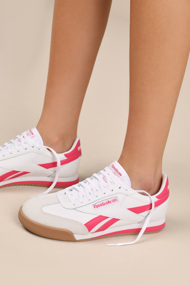 Campio XT Ftw White and Bold Pink Leather Sneakers