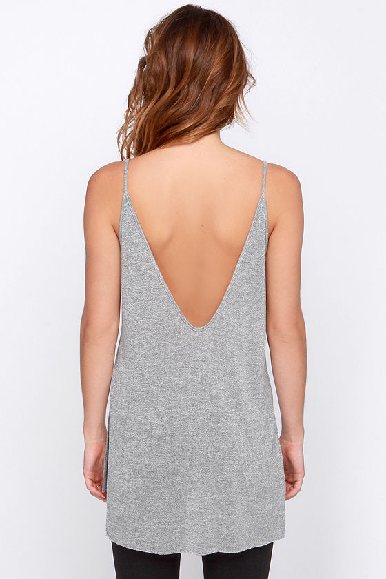 Pretty Heather Grey Top Grey Tank Top 28.00