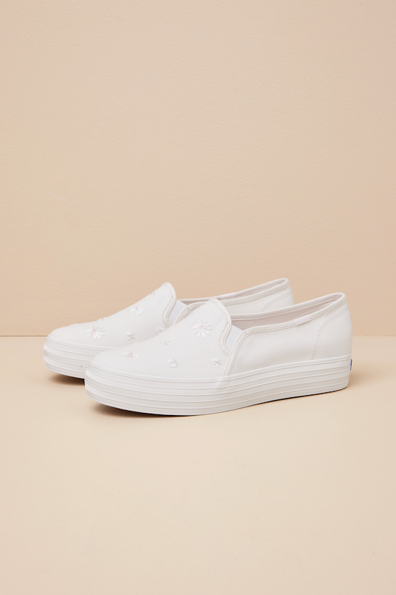 Keds Triple Decker Snow White - Embroidered Platform