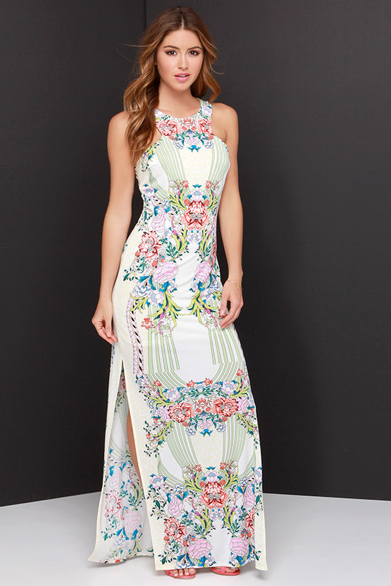 Cream Print Dress main image 1