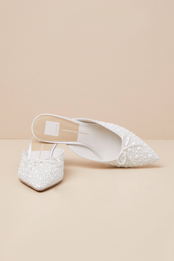 Dolce Vita Camile Wide Heels White Floral Eyelet In White