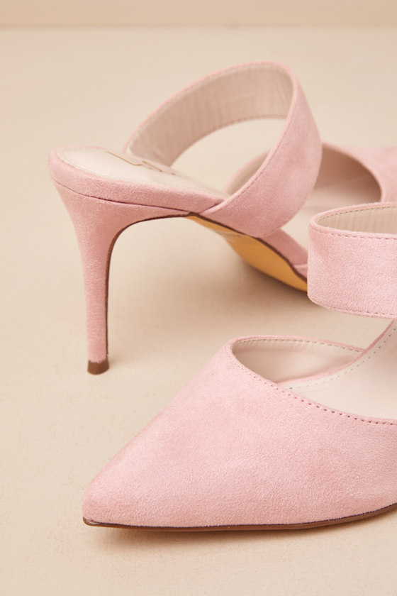 Lulus Faire Dusty Rose Suede Pointed-toe Mules In Dusty Rose