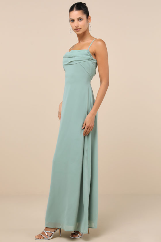 Lulus Jelena Sage Pleated Sleeveless Maxi Dress In Green