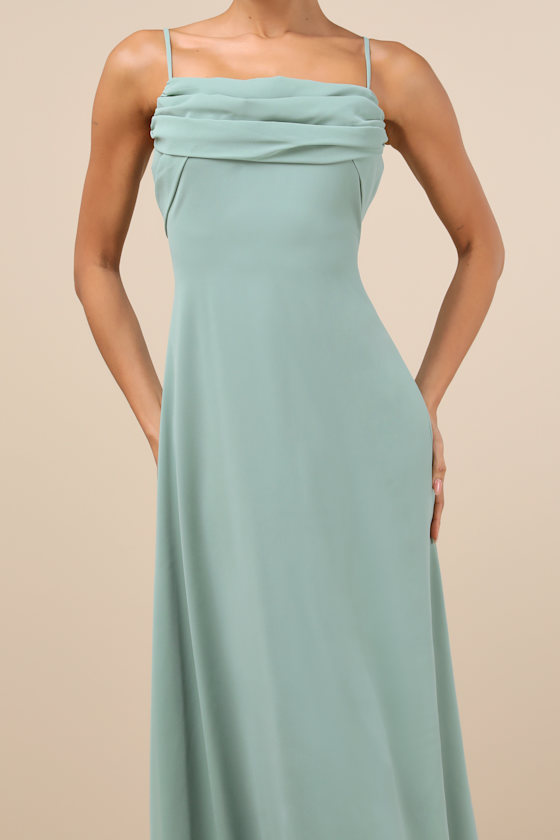 Lulus Jelena Sage Pleated Sleeveless Maxi Dress In Green