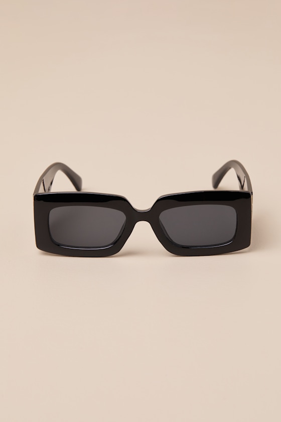 LULUS JALISA BLACK SQUARE SUNGLASSES