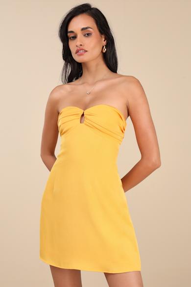 green emerald velvet dress Yellow Satin Prom Dress, Homecoming Dress with Pocket PH356