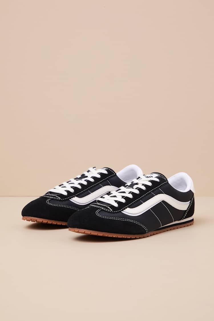 Super Lowpro Black Suede Leather Sneakers