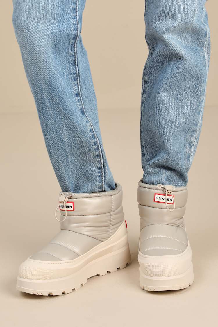 Amble Light Natural Waterproof Puffer Booties