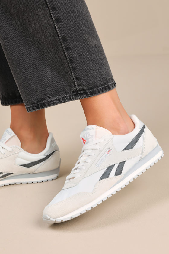 Classic AZ Chalk and Grey Suede Leather Sneakers 6