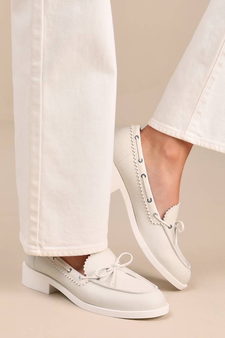DV by Dolce Vita Lagoon - Ivory Boat Shoe Loafers - Heeled Shoes - Lulus