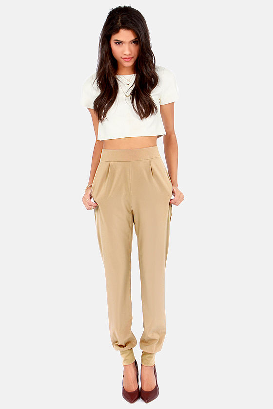 Cute Taupe Pants - Harem Pants - Slouch Pants - $37.00 - Lulus