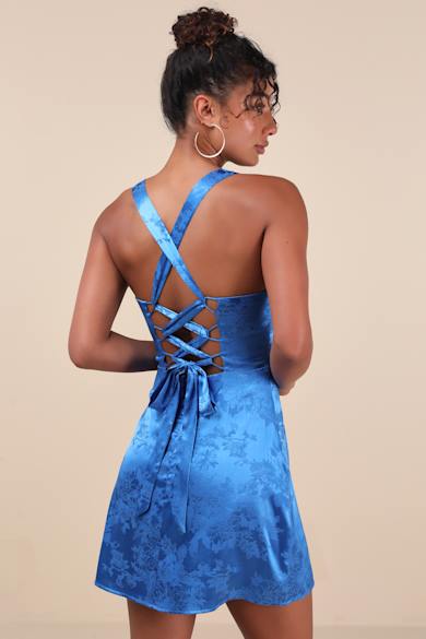 cocktail dress and cowboy boots Alesso Powder Blue Satin Cowl-Neck Slip-Maxi Dress – Club L London
