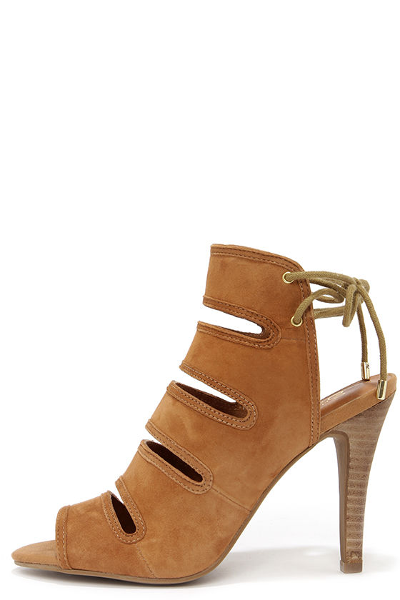 Cute Tan Heels - Suede Heels - Shootie Heels - $121.00 - Lulus