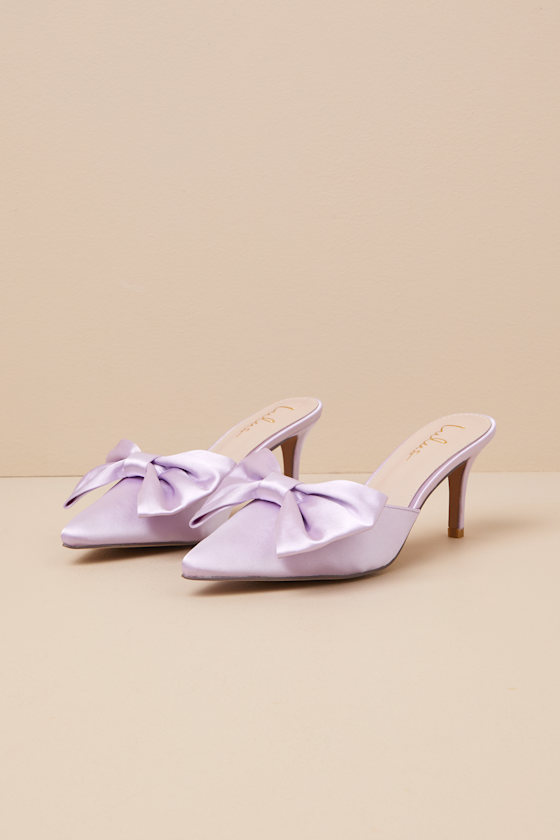 Lulus Lyle Lilac Pointed-toe Mules In Lilac