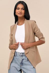 Miss Punctuality Beige Lightweight Blazer 2