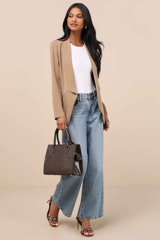 Miss Punctuality Beige Lightweight Blazer 3