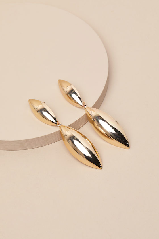 LULUS DELICATELY GLOWING GOLD DROP EARRINGS
