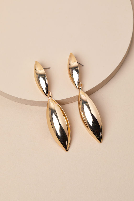LULUS DELICATELY GLOWING GOLD DROP EARRINGS