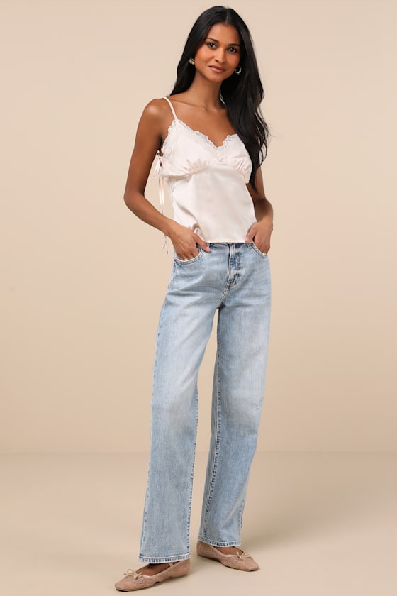 Daze Denim 1999 Light Wash Denim Baggy High-rise Jeans In Blue
