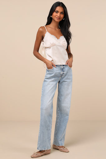 1999 Light Wash Denim Baggy High-Rise Jeans 1