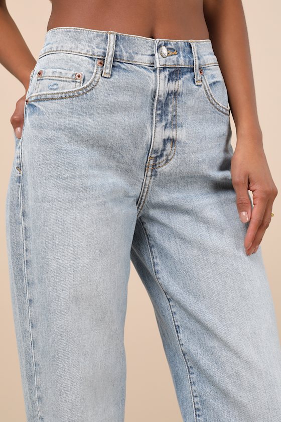 Daze Denim 1999 Light Wash Denim Baggy High-rise Jeans In Blue