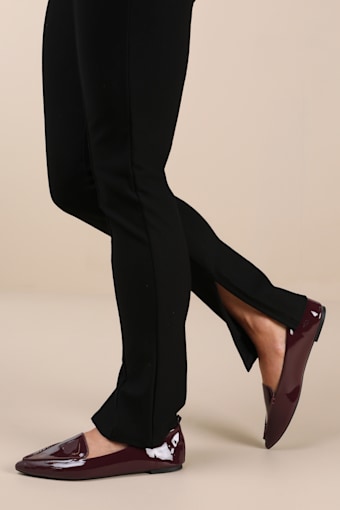 Emmy Bordeaux Patent Pointed Loafers 1