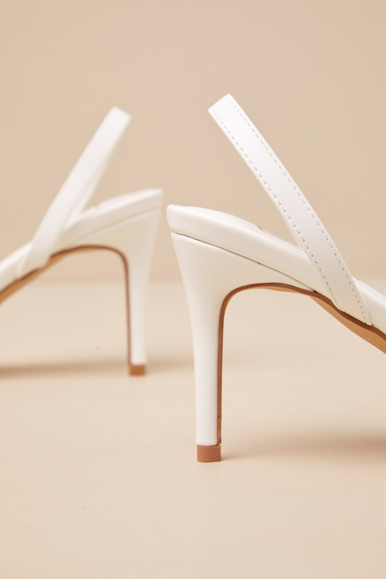 Lulus Marybella White Textured Slingback Pumps In White