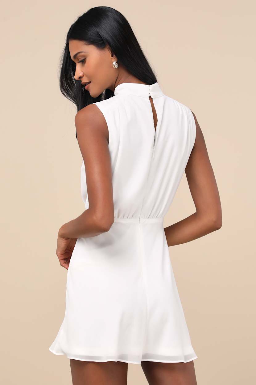 sparkle long sleeve mini dress Interstella Sequin Long Sleeve Mini Dress White