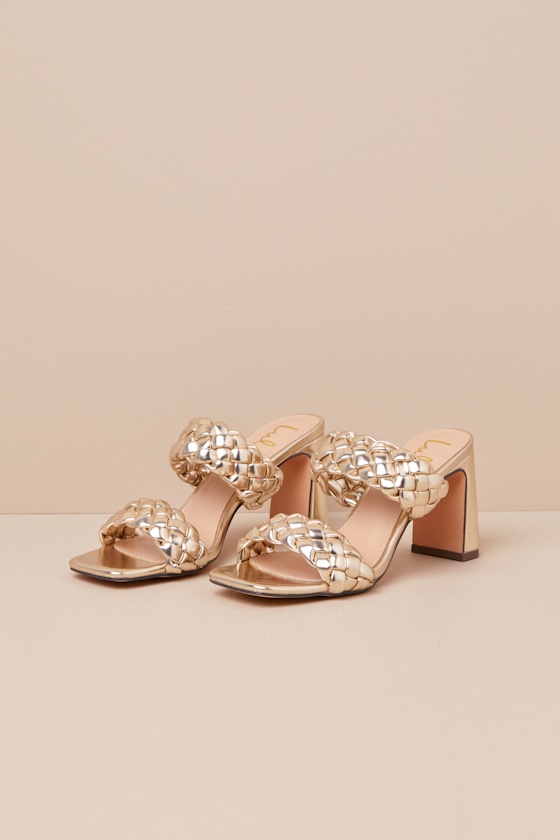 Lulus Louella Soft Gold High Heel Sandals In Gold